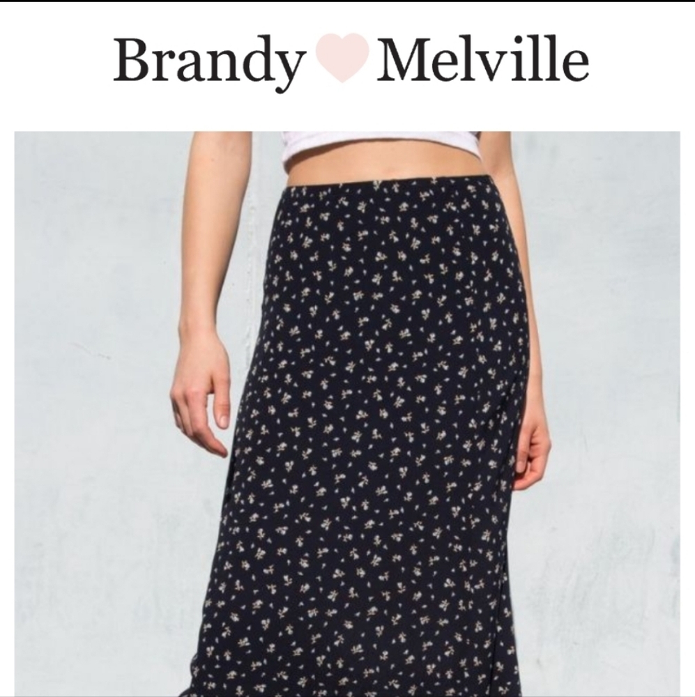 Brandy Melville Phoebe Skirt dark blue floral